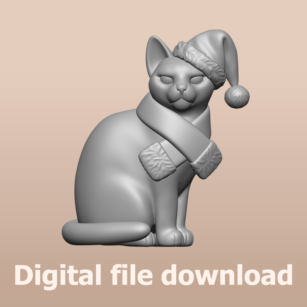 Grumpy Christmas Cat Ornament STL